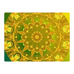 Yellow Green Abstract Wheel Of Fire Double Sided Flano Blanket (mini) 