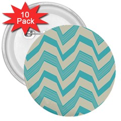 Blue Waves Pattern                                                         			3  Button (10 Pack) by LalyLauraFLM