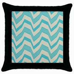 Blue Waves Pattern                                                         			throw Pillow Case (black) by LalyLauraFLM