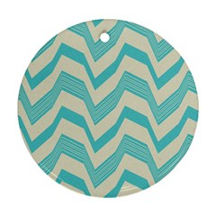 Blue Waves Pattern                                                         			ornament (round)