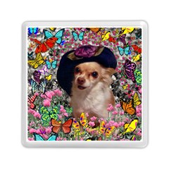 Chi Chi In Butterflies, Chihuahua Dog In Cute Hat Memory Card Reader (square)  by DianeClancy