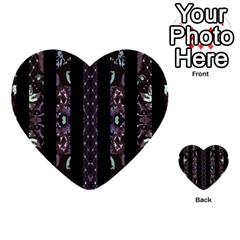 Oriental Floral Stripes Multi-purpose Cards (heart)  by dflcprints