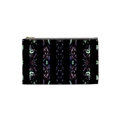 Oriental Floral Stripes Cosmetic Bag (small)  by dflcprints