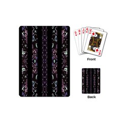 Oriental Floral Stripes Playing Cards (mini)  by dflcprints