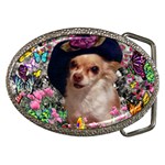 Chi Chi In Butterflies, Chihuahua Dog In Cute Hat Belt Buckles Front