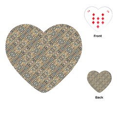 Cobblestone Geometric Texture Playing Cards (heart)  by dflcprints