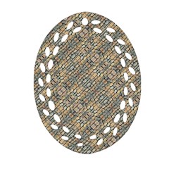 Cobblestone Geometric Texture Ornament (oval Filigree)  by dflcprints