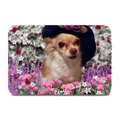 Chi Chi In Flowers, Chihuahua Puppy In Cute Hat Plate Mats by DianeClancy