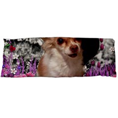 Chi Chi In Flowers, Chihuahua Puppy In Cute Hat Body Pillow Case (dakimakura) by DianeClancy