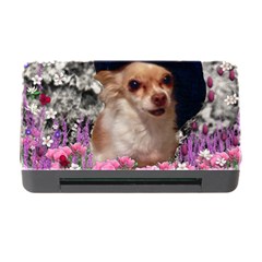 Chi Chi In Flowers, Chihuahua Puppy In Cute Hat Memory Card Reader With Cf by DianeClancy