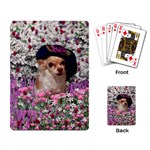 Chi Chi In Flowers, Chihuahua Puppy In Cute Hat Playing Card Back