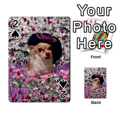 Chi Chi In Flowers, Chihuahua Puppy In Cute Hat Playing Cards 54 Designs  by DianeClancy