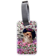 Chi Chi In Flowers, Chihuahua Puppy In Cute Hat Luggage Tags (two Sides) by DianeClancy