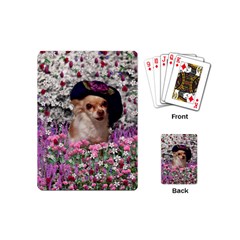 Chi Chi In Flowers, Chihuahua Puppy In Cute Hat Playing Cards (mini)  by DianeClancy