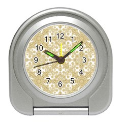 Golden Floral Boho Chic Travel Alarm Clocks by dflcprints