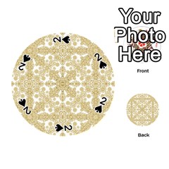 Golden Floral Boho Chic Playing Cards 54 (round)  by dflcprints