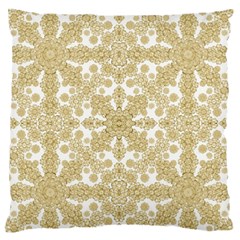 Golden Floral Boho Chic Standard Flano Cushion Case (two Sides) by dflcprints