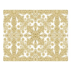 Golden Floral Boho Chic Double Sided Flano Blanket (large)  by dflcprints