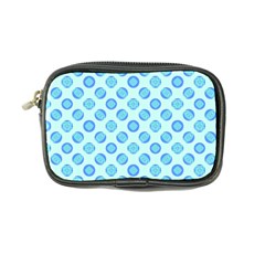 Pastel Turquoise Blue Retro Circles Coin Purse by BrightVibesDesign