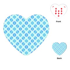 Pastel Turquoise Blue Retro Circles Playing Cards (heart)  by BrightVibesDesign