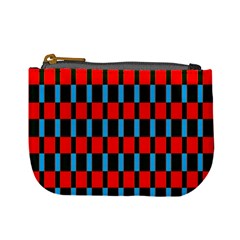 Black Red Rectangles Pattern                                                          	mini Coin Purse by LalyLauraFLM