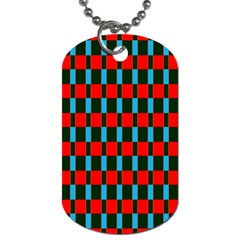 Black Red Rectangles Pattern                                                          			dog Tag (one Side)