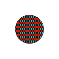 Black Red Rectangles Pattern                                                          			golf Ball Marker by LalyLauraFLM