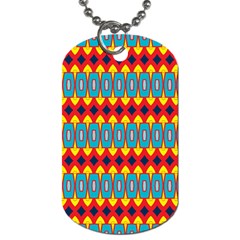 Rhombus And Other Shapes Pattern                                                            			dog Tag (one Side) by LalyLauraFLM