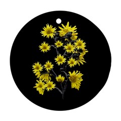 Sunflowers Over Black Ornament (round) 