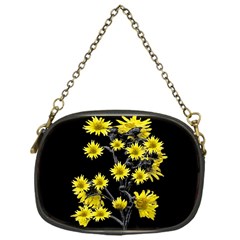 Sunflowers Over Black Chain Purses (one Side)  by dflcprints