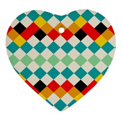 Rhombus Pattern                                                              			ornament (heart) by LalyLauraFLM
