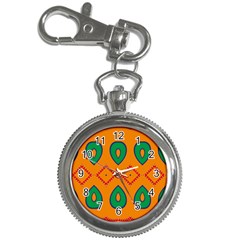 Rhombus And Leaves                                                                			key Chain Watch