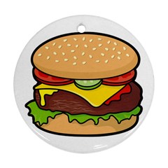 Cheeseburger Round Ornament (two Sides)  by sifis