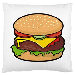 Cheeseburger Large Cushion Case (one Side) by sifis