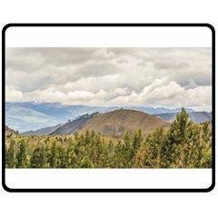 Ecuadorian Landscape At Chimborazo Province Double Sided Fleece Blanket (medium)  by dflcprints