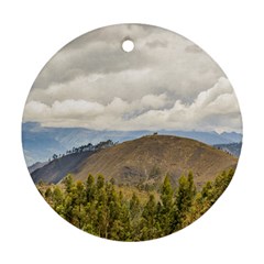 Ecuadorian Landscape At Chimborazo Province Round Ornament (two Sides)  by dflcprints