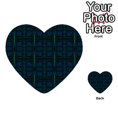 Dark Blue Teal Mod Circles Multi-purpose Cards (Heart) 