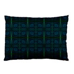 Dark Blue Teal Mod Circles Pillow Case (Two Sides) Back