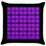 Bright Pink Mod Circles Throw Pillow Case (Black) Front