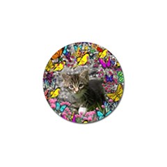 Emma In Butterflies I, Gray Tabby Kitten Golf Ball Marker (10 Pack) by DianeClancy