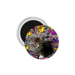 Emma In Butterflies I, Gray Tabby Kitten 1 75  Magnets