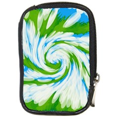 Tie Dye Green Blue Abstract Swirl Compact Camera Cases