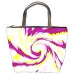 Tie Dye Pink Yellow Swirl Abstract Bucket Bags Front