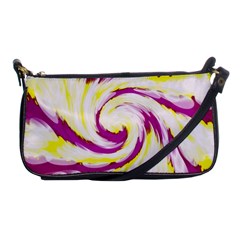 Tie Dye Pink Yellow Swirl Abstract Shoulder Clutch Bags by BrightVibesDesign