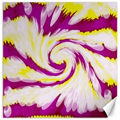 Tie Dye Pink Yellow Abstract Swirl Canvas 20  X 20   by BrightVibesDesign