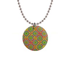 Modern Colorful Geometric Button Necklaces by dflcprints