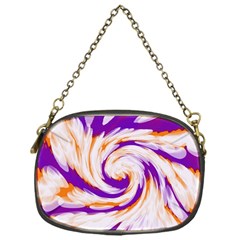 Tie Dye Purple Orange Abstract Swirl Chain Purses (one Side)  by BrightVibesDesign