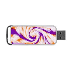 Tie Dye Purple Orange Abstract Swirl Portable Usb Flash (two Sides) by BrightVibesDesign