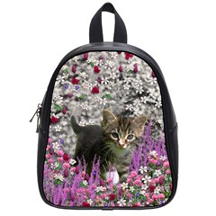 Emma In Flowers I, Little Gray Tabby Kitty Cat School Bags (small)  by DianeClancy