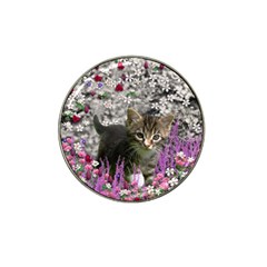 Emma In Flowers I, Little Gray Tabby Kitty Cat Hat Clip Ball Marker (10 Pack) by DianeClancy